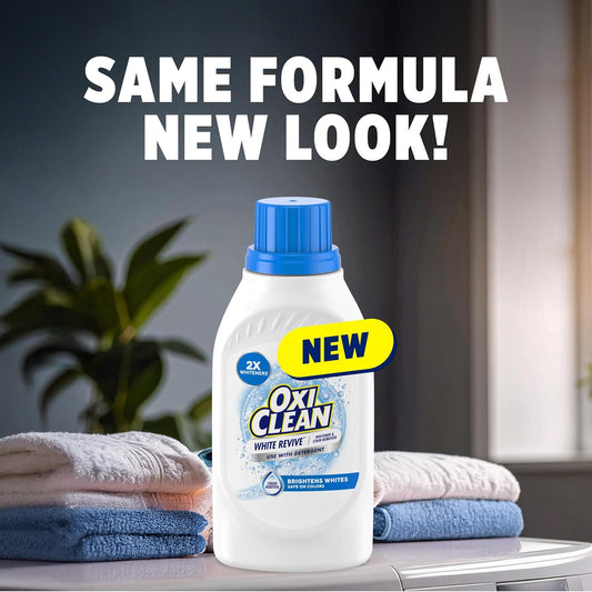 White Revive Whitener & Stain Remover Liquid Additive, Water-Activated Oxygen Bleach for Laundry, 45 Fl Oz