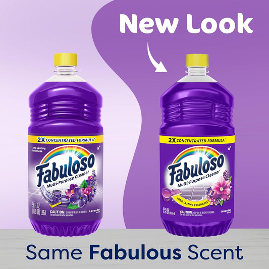 Multi-Purpose Cleaner & Floor Cleaner, 2X Concentrated, Lavender Scent, 56 Fluid Ounces